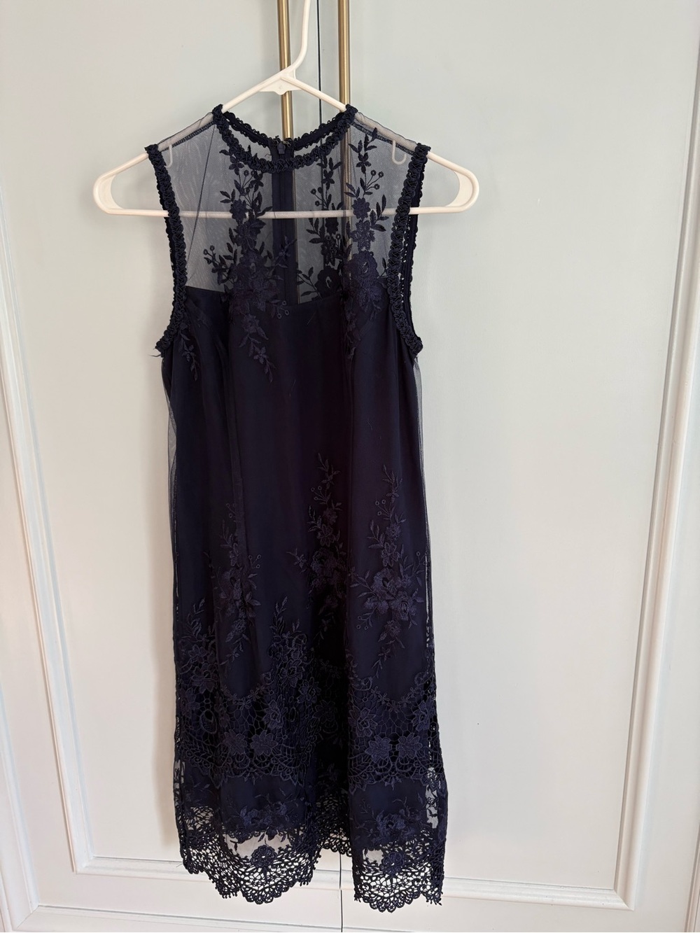 Nanette Lepore Navy Floral Lace Mini Dress